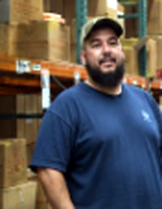 Jose at the warehouse where he now works as a lead